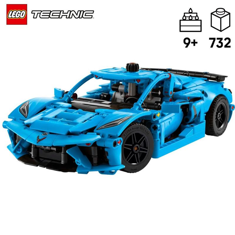 Technic Chevrolet Corvette Stingray 732 Peças Azul 42217 - Lego